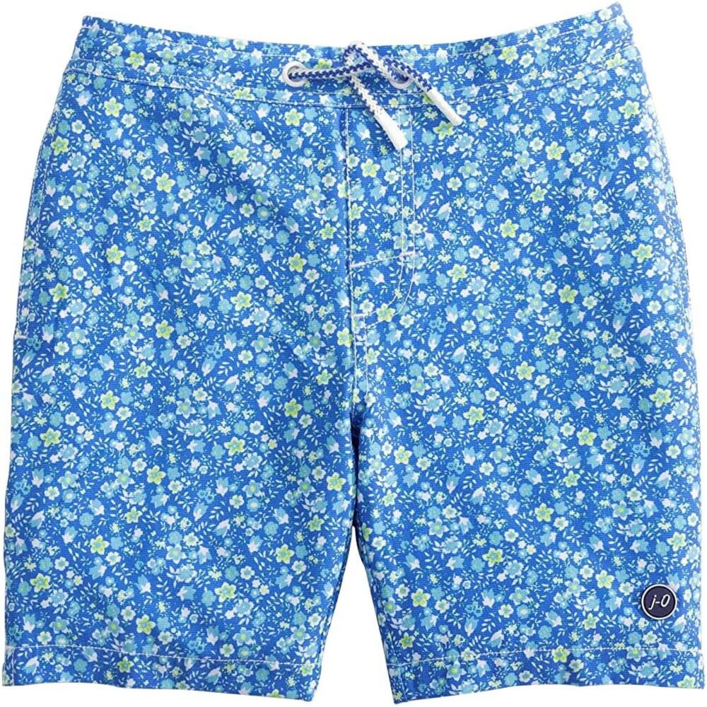 NWT JOHNNIE-O Men's Half Elastic 7" Swim Shorts, Tyndall Riptide, Size S